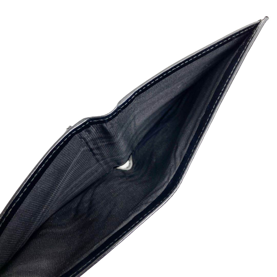 CELINE セリーヌ 二つ折り財布 マカダム柄 レザー ブラック ブラウン