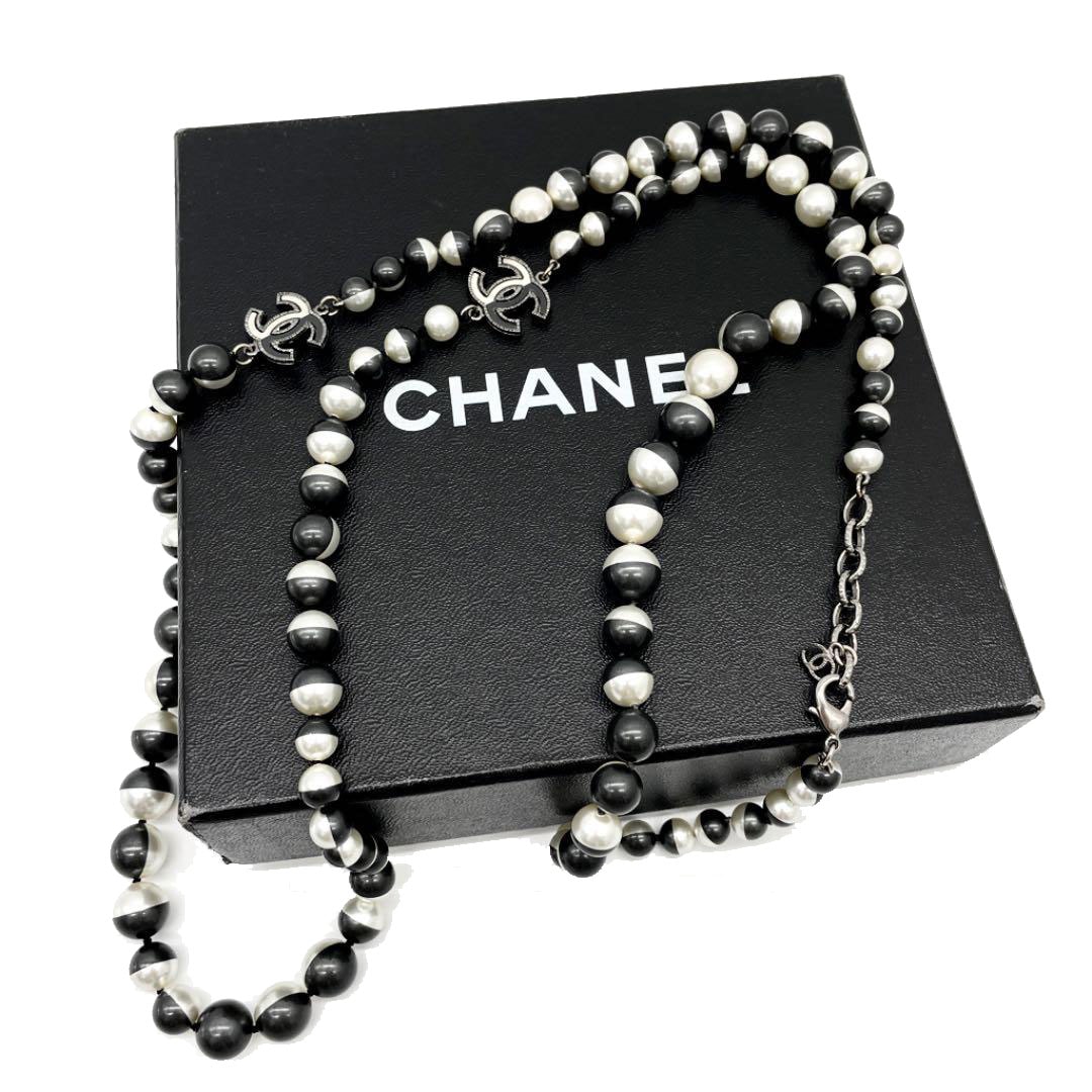 【良品】CHANEL ココマークフェイクパールネックレス B14B CHANEL シャネル ロングネックレス フェイクパール ココマーク