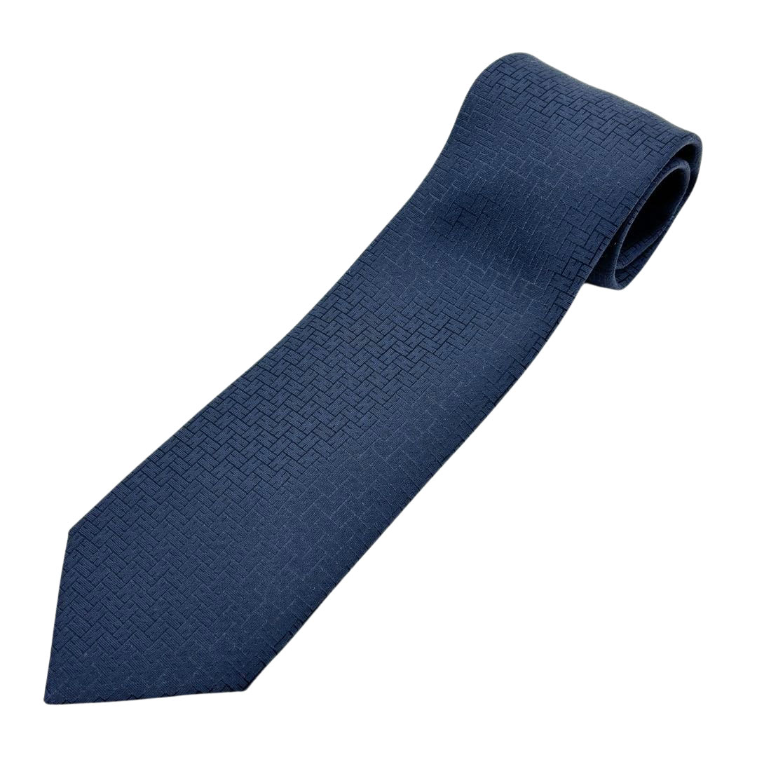 HERMES エルメス ネクタイ ファソネ Hモチーフ シルク 8cm ネイビー