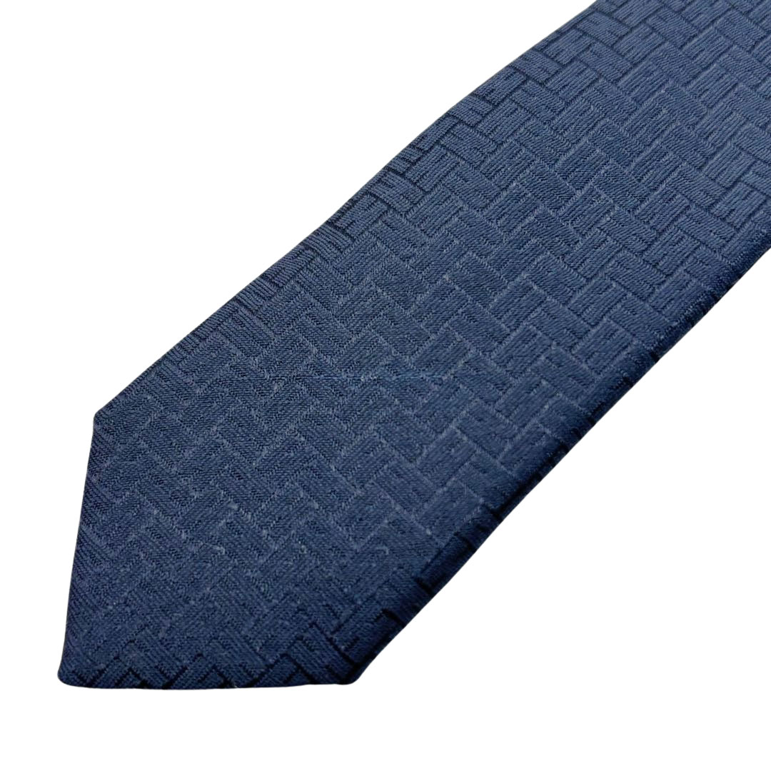 HERMES エルメス ネクタイ ファソネ Hモチーフ シルク 8cm ネイビー