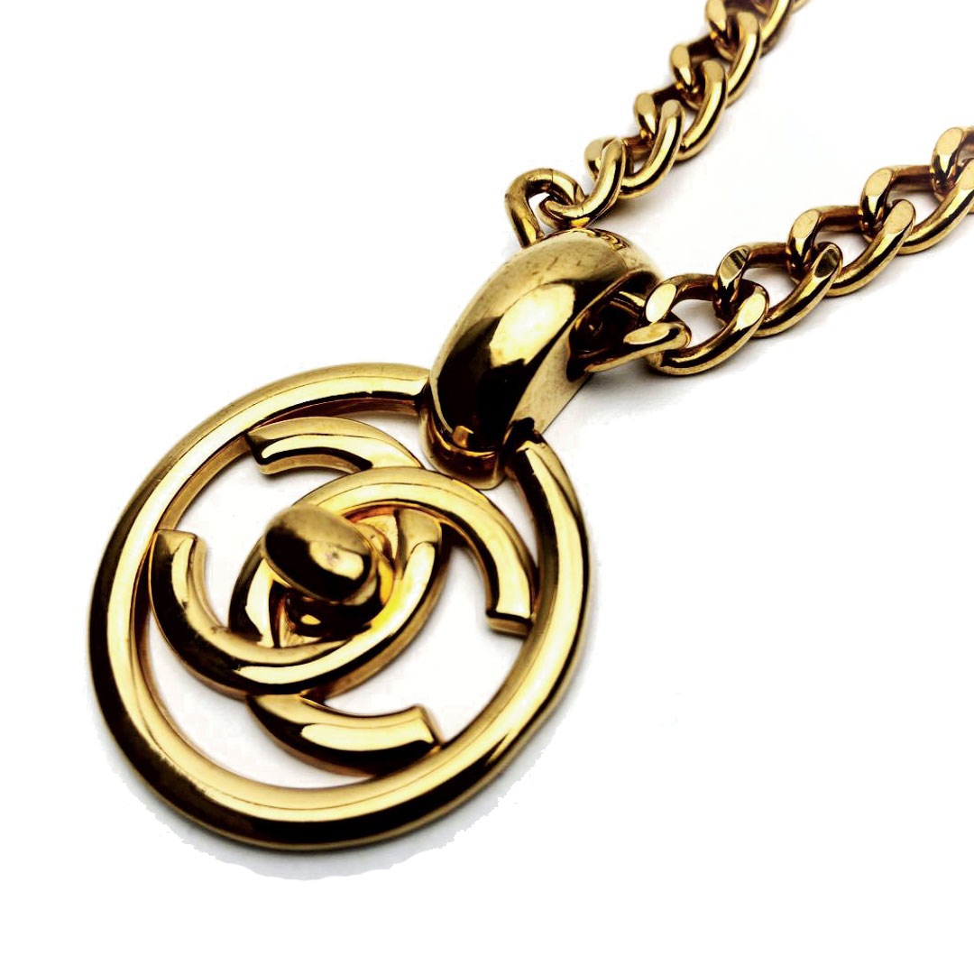CHANEL シャネル ターンロック ネックレス ココマーク ゴールド 97P 