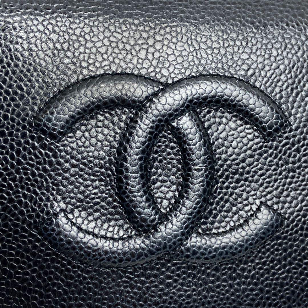 CHANEL シャネル 二つ折り長財布 キャビアスキン ブラック 13番台 （2009年頃製造）