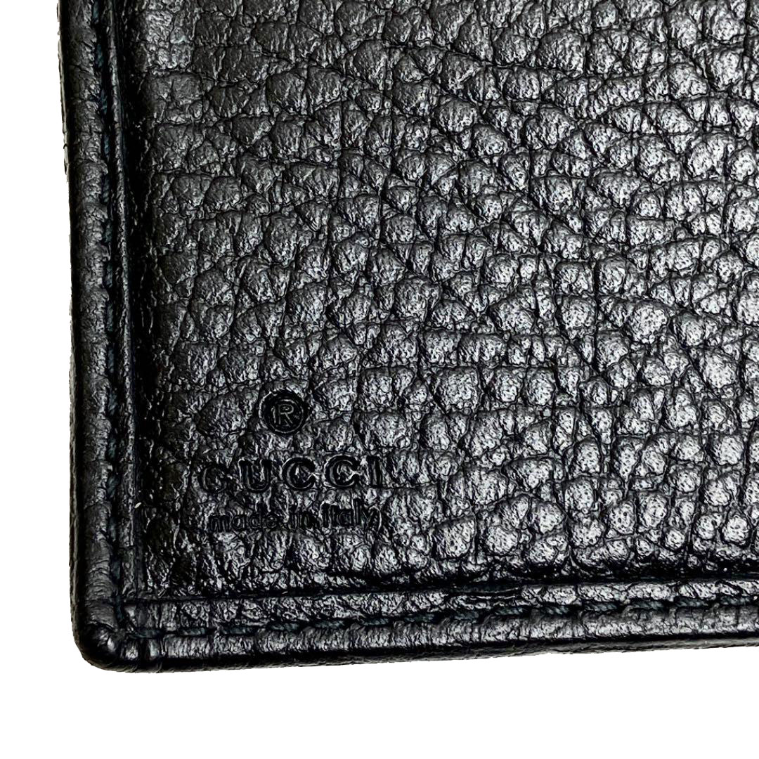 GUCCI グッチ プチマーモント 二つ折り財布 ブラック レザー 456122