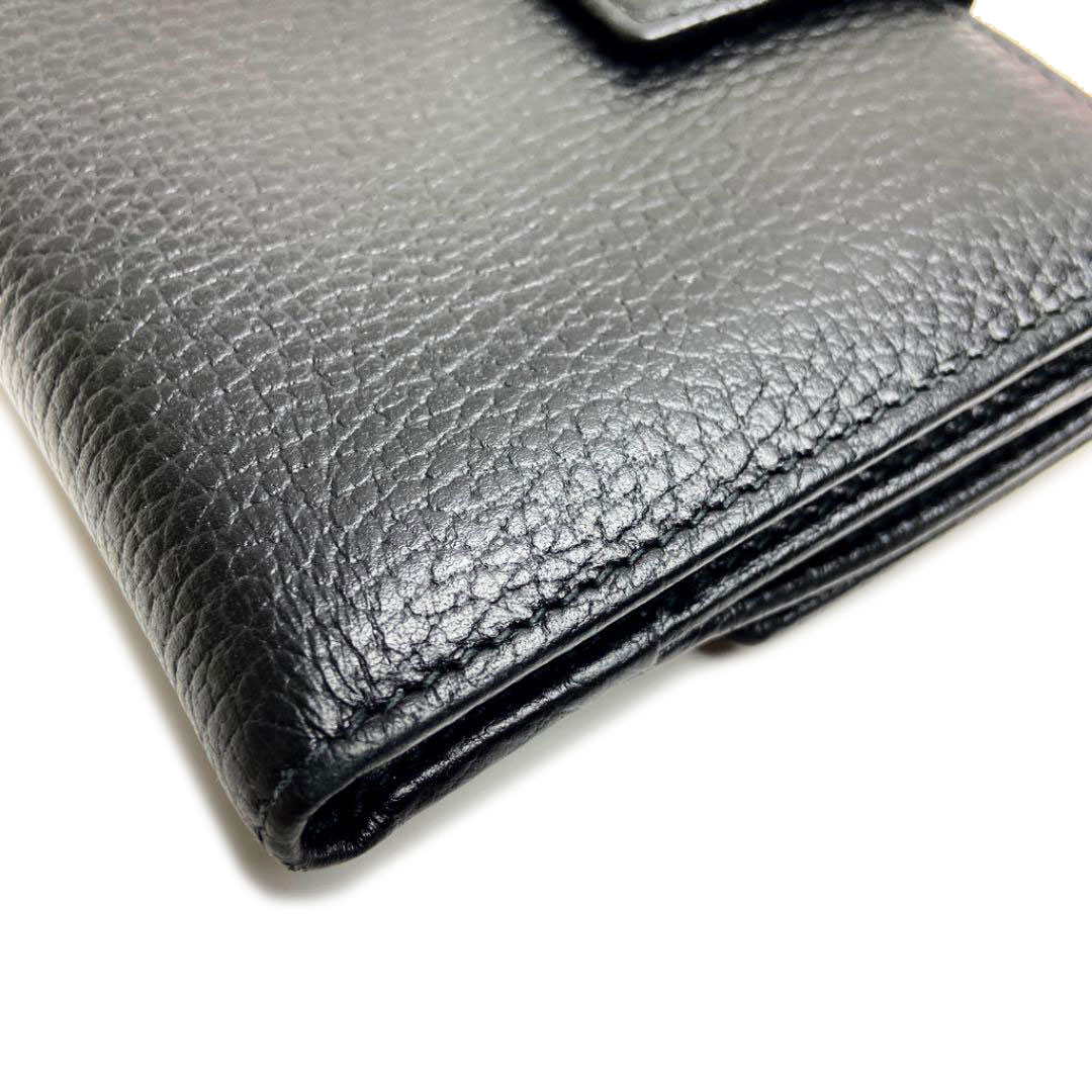 GUCCI グッチ プチマーモント 二つ折り財布 ブラック レザー 456122