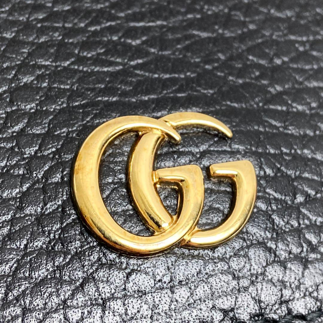 GUCCI グッチ プチマーモント 二つ折り財布 ブラック レザー 456122