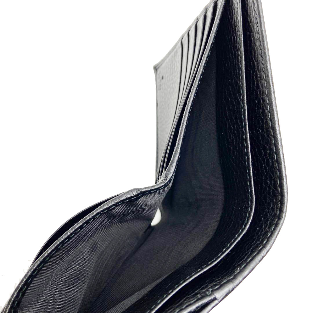 GUCCI グッチ プチマーモント 二つ折り財布 ブラック レザー 456122