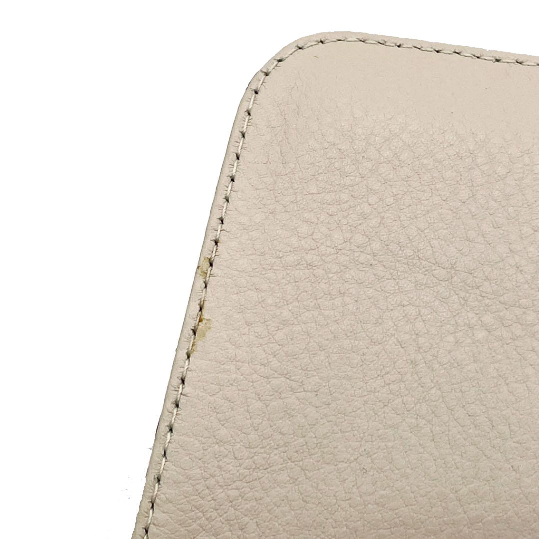 Christian Dior クリスチャン ディオール ショルダーバッグ パーティーバッグ パンチング レザー フェイクパール チャーム付き ブラウン オフホワイト