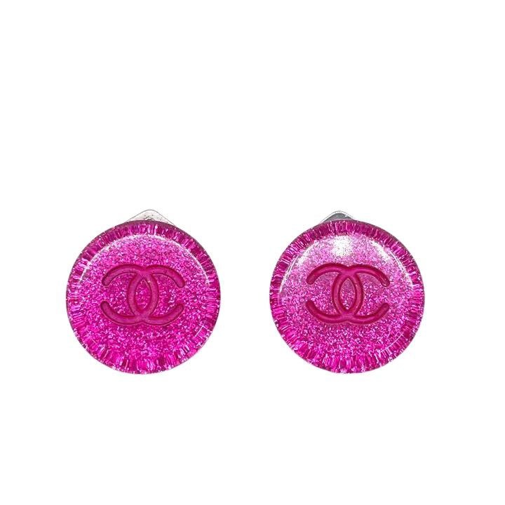 CHANEL シャネル イヤリング ラウンド ココマーク プラスチック ピンク  