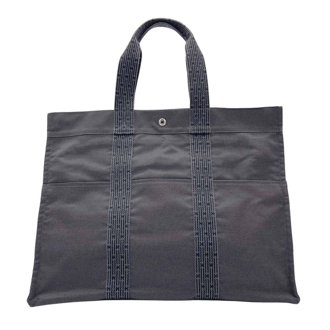 エルメス エールラインMM トートバッグ ハンドバッグ グレー HERMES