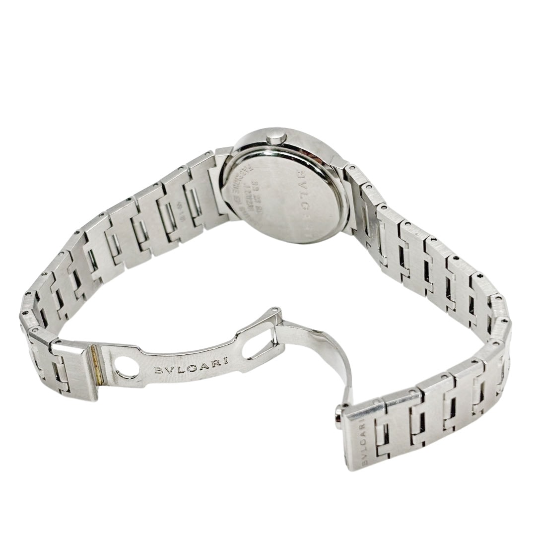 BVLGARI ブルガリ ブルガリブルガリ レディース腕時計 クオーツ SS シルバー/黒文字盤 BB26SS
