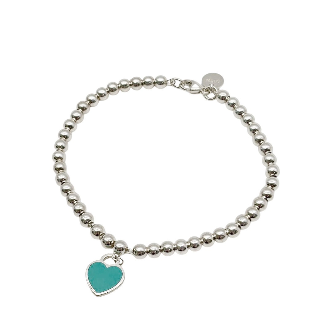 TIFFANY&Co. リターントゥ ティファニー ブルーハートタグ ビーズブレスレット ミディアム Ag925 シルバー