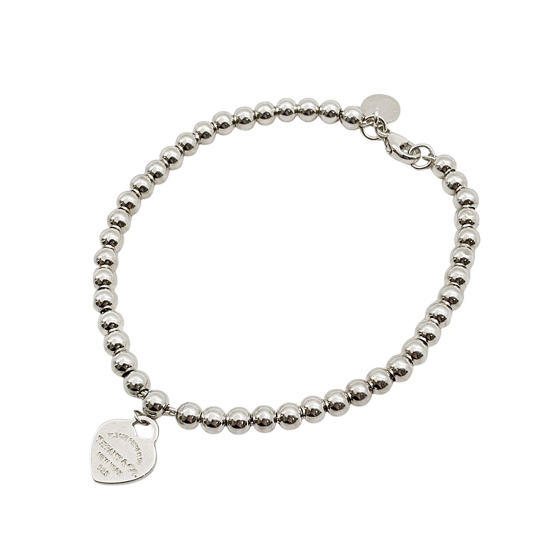 TIFFANY&Co. リターントゥ ティファニー ブルーハートタグ ビーズブレスレット ミディアム Ag925 シルバー