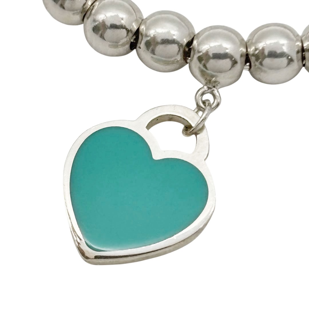 TIFFANY&Co. リターントゥ ティファニー ブルーハートタグ ビーズブレスレット ミディアム Ag925 シルバー