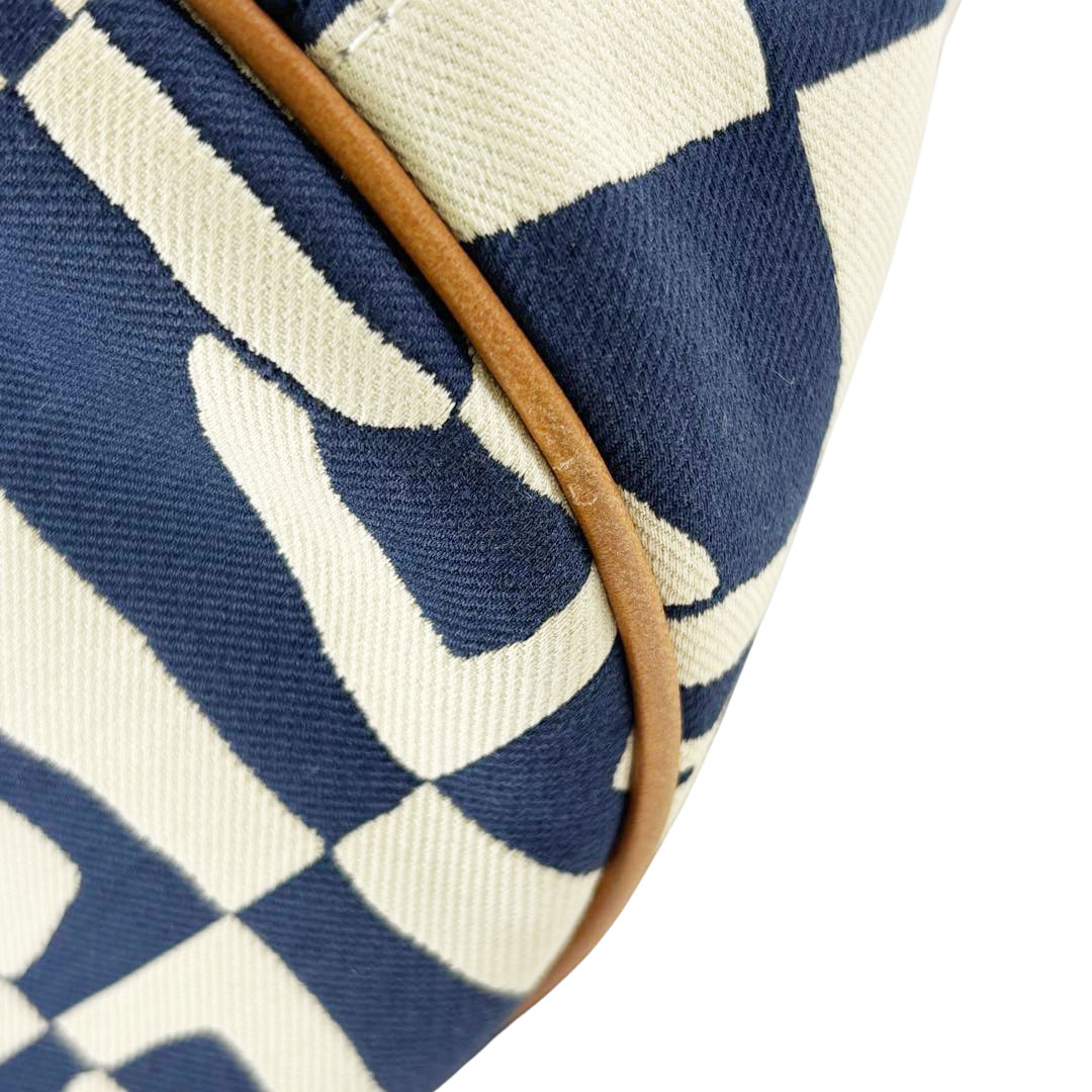 HERMES エルメス トートバッグ パニエド プラージュPM シェーヌダンクル柄 キャンバス アイボリー/ネイビー