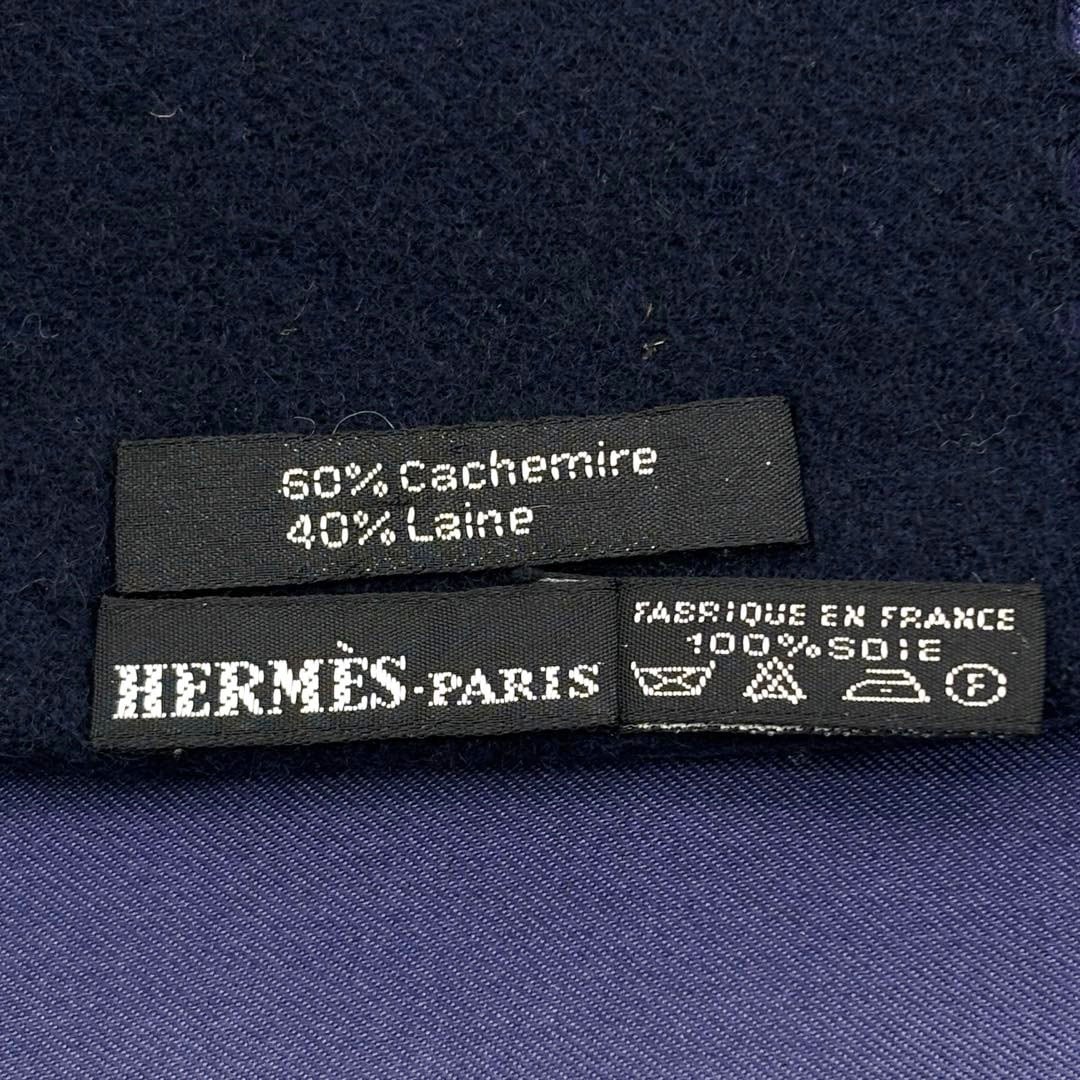 HERMES エルメス マフラー ボタニカル 花柄 カシミヤ/ウール/シルク