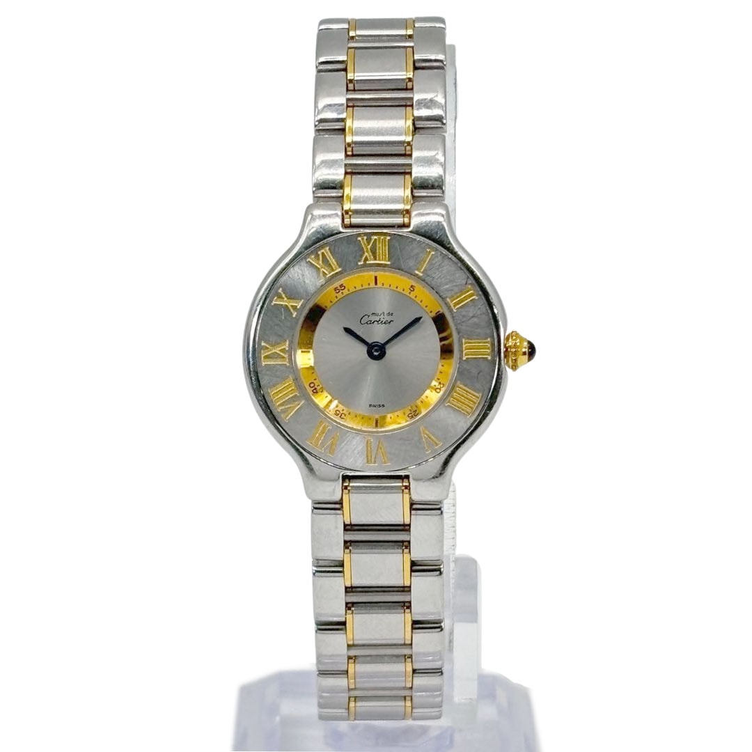 Cartier カルティエ レディース腕時計 マスト21 ヴァンティアン QZ SS シルバー ゴールド コンビ 1340