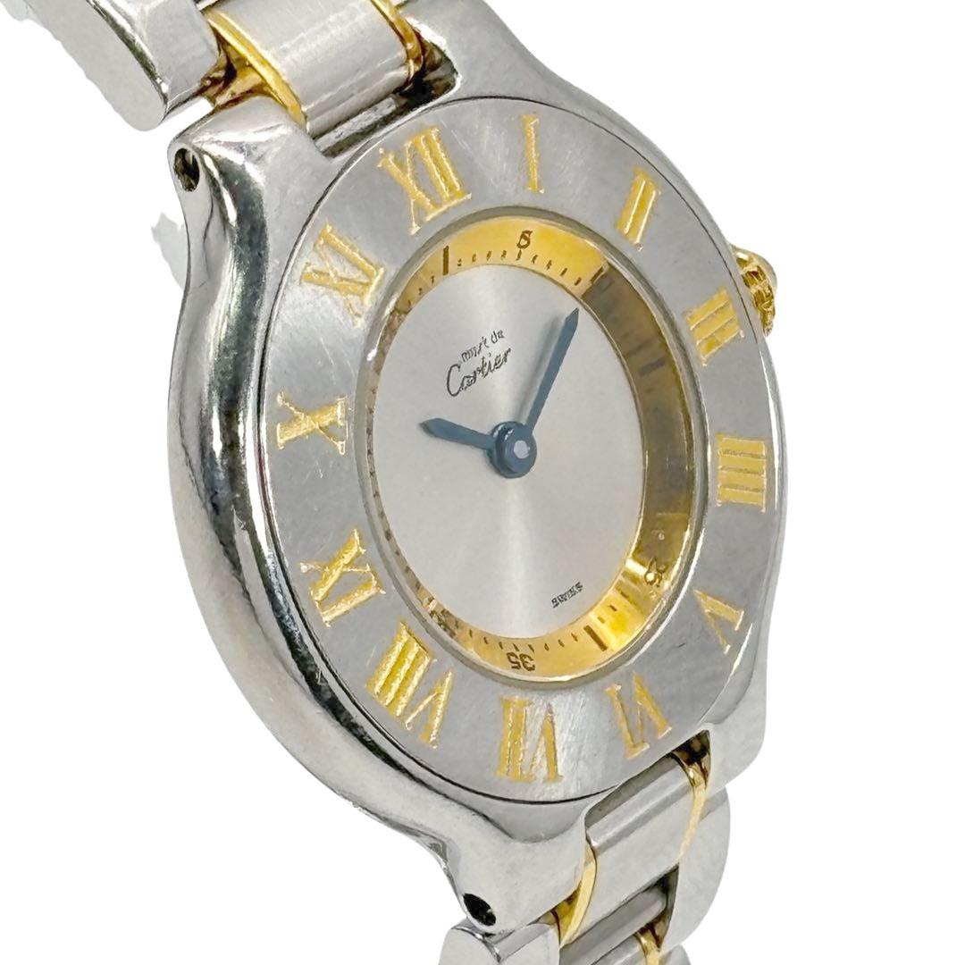 Cartier カルティエ レディース腕時計 マスト21 ヴァンティアン QZ SS シルバー ゴールド コンビ 1340