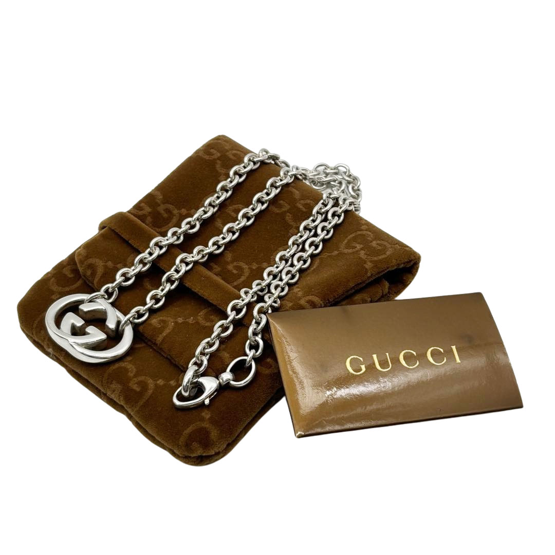 GUCCI グッチ ネックレス インターロッキングG Ag925 シルバー 28.4g