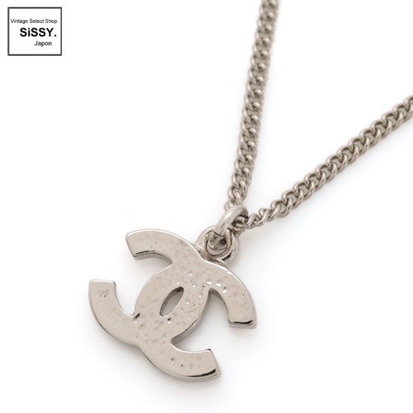 ■シャネル■ ココマーク ネックレス シルバー ラインストーン 09V 【CHANEL】