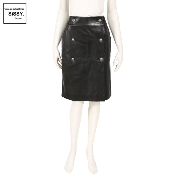 ■シャネル■ スカート ラムスキン レザー ブラック 04A 【CHANEL】