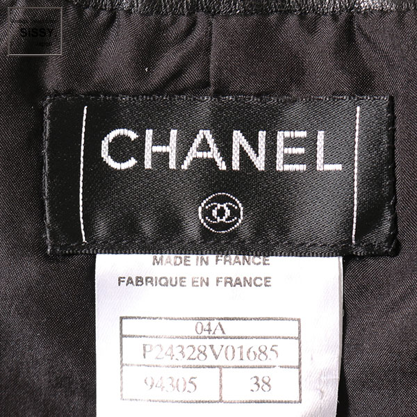 ■シャネル■ スカート ラムスキン レザー ブラック 04A 【CHANEL】