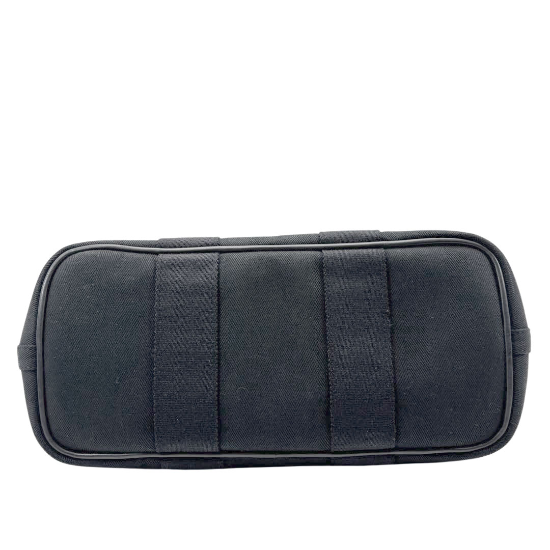 HERMES エルメス ハンドバッグ ヴァルパライソPM トワルシェブロン/レザー ブラック