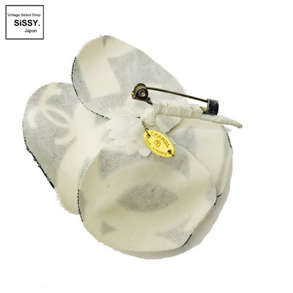 ■シャネル■ カメリア ココマーク コサージュ ブローチ アクセサリー ブラック/ホワイト 【CHANEL】