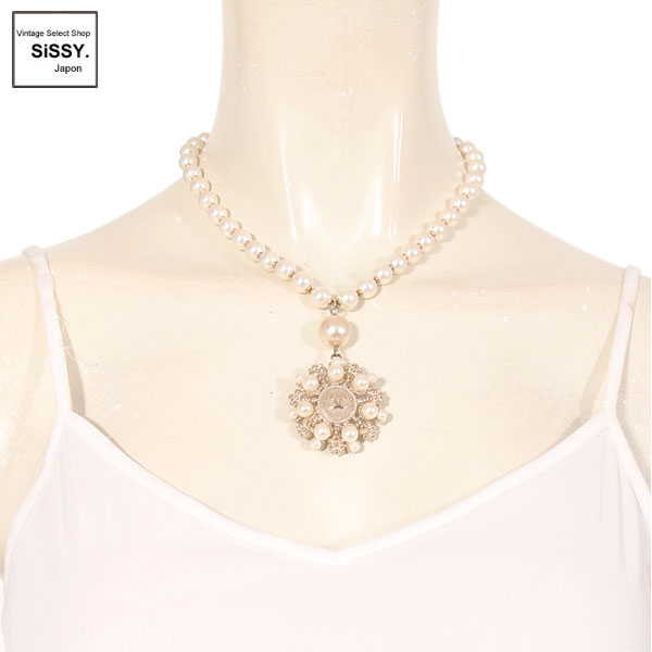 ■シャネル■ ココマーク ネックレス フェイクパール ゴールド アイボリー 06A 【CHANEL】