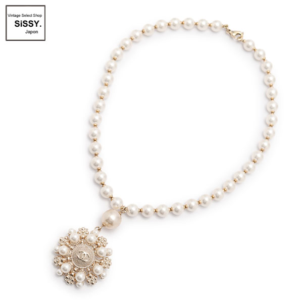 ■シャネル■ ココマーク ネックレス フェイクパール ゴールド アイボリー 06A 【CHANEL】