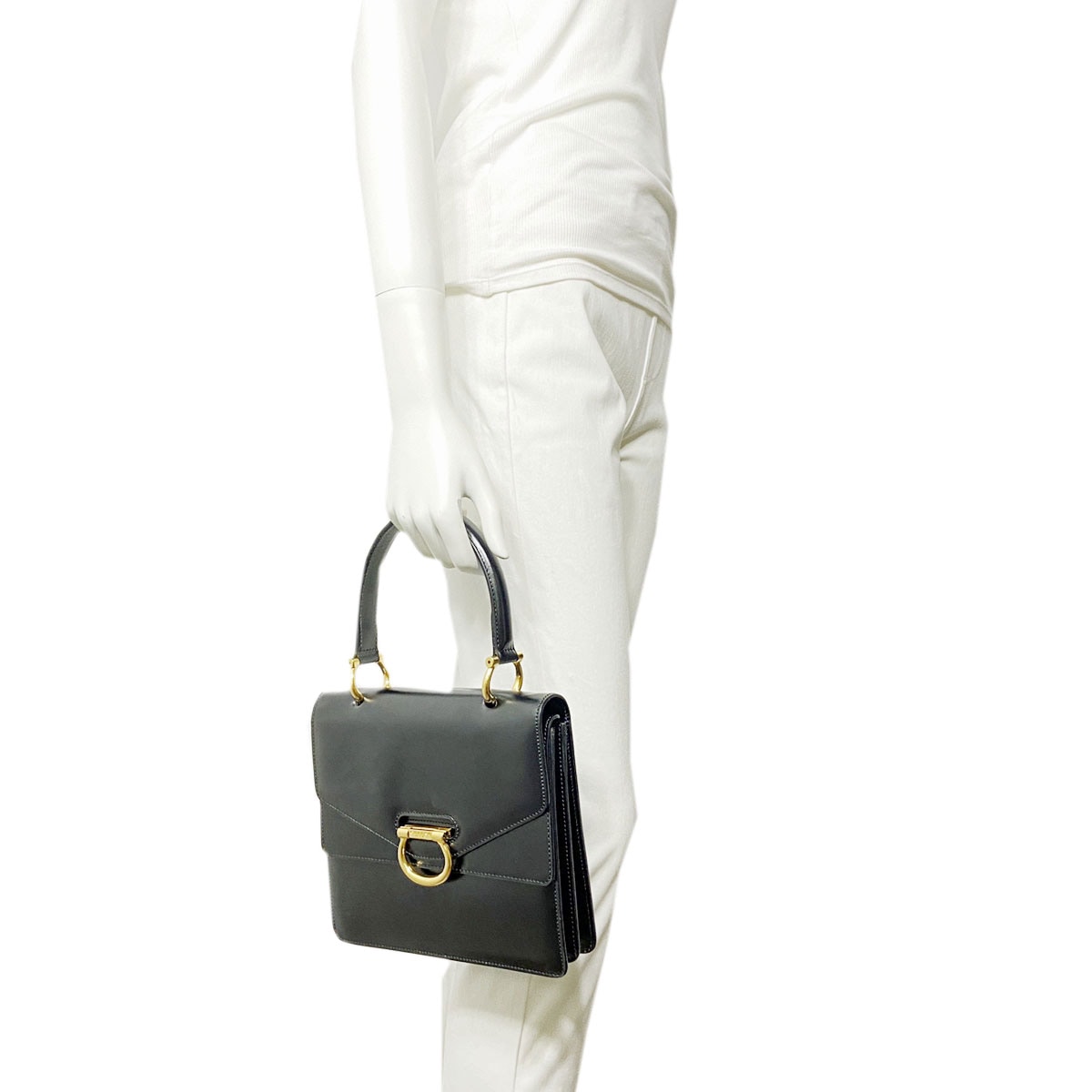 ■セリーヌ■ ハンドバッグ カーフレザー ブラック ヴィンテージ F97/2 【CELINE】