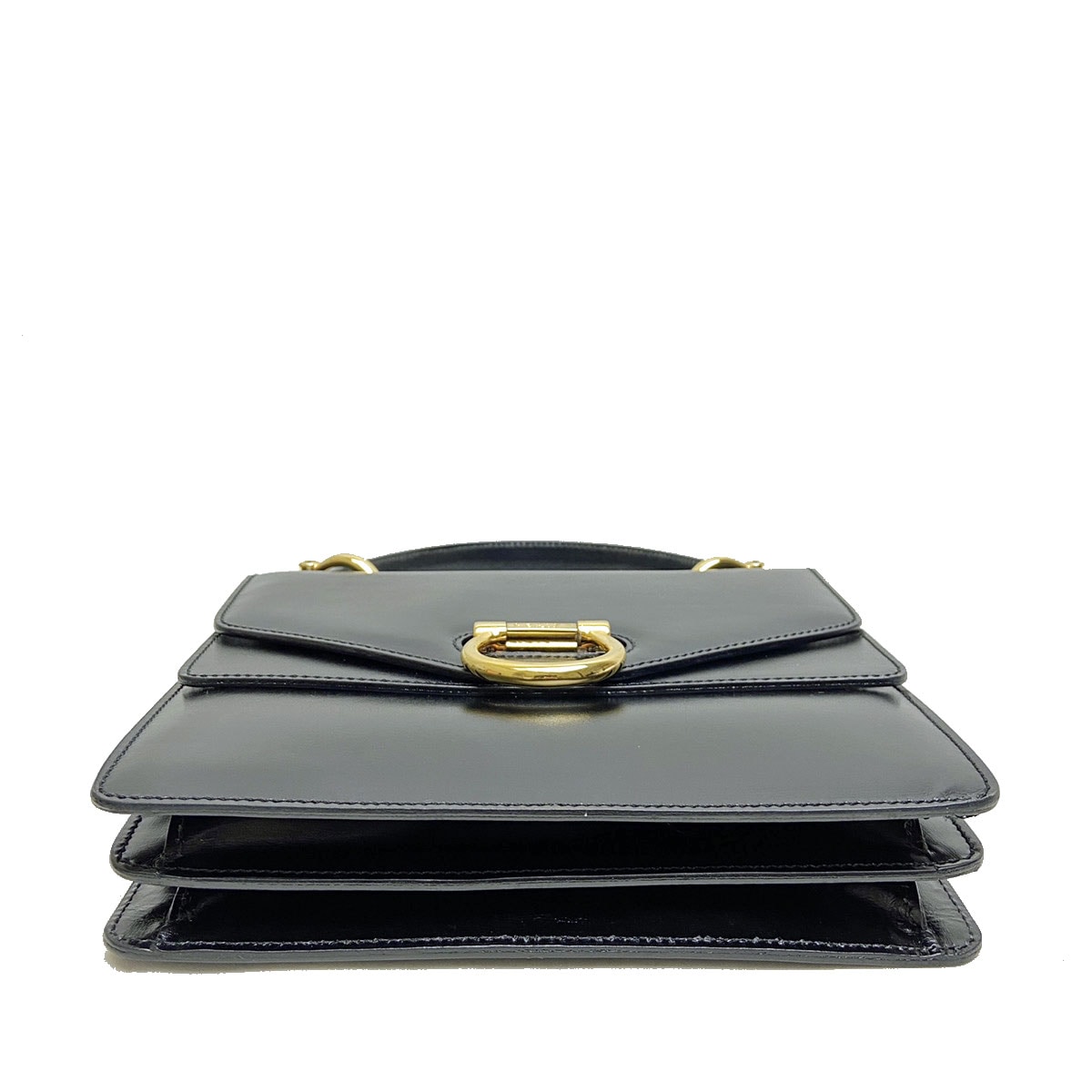 □セリーヌ□ ハンドバッグ カーフレザー ブラック ヴィンテージ