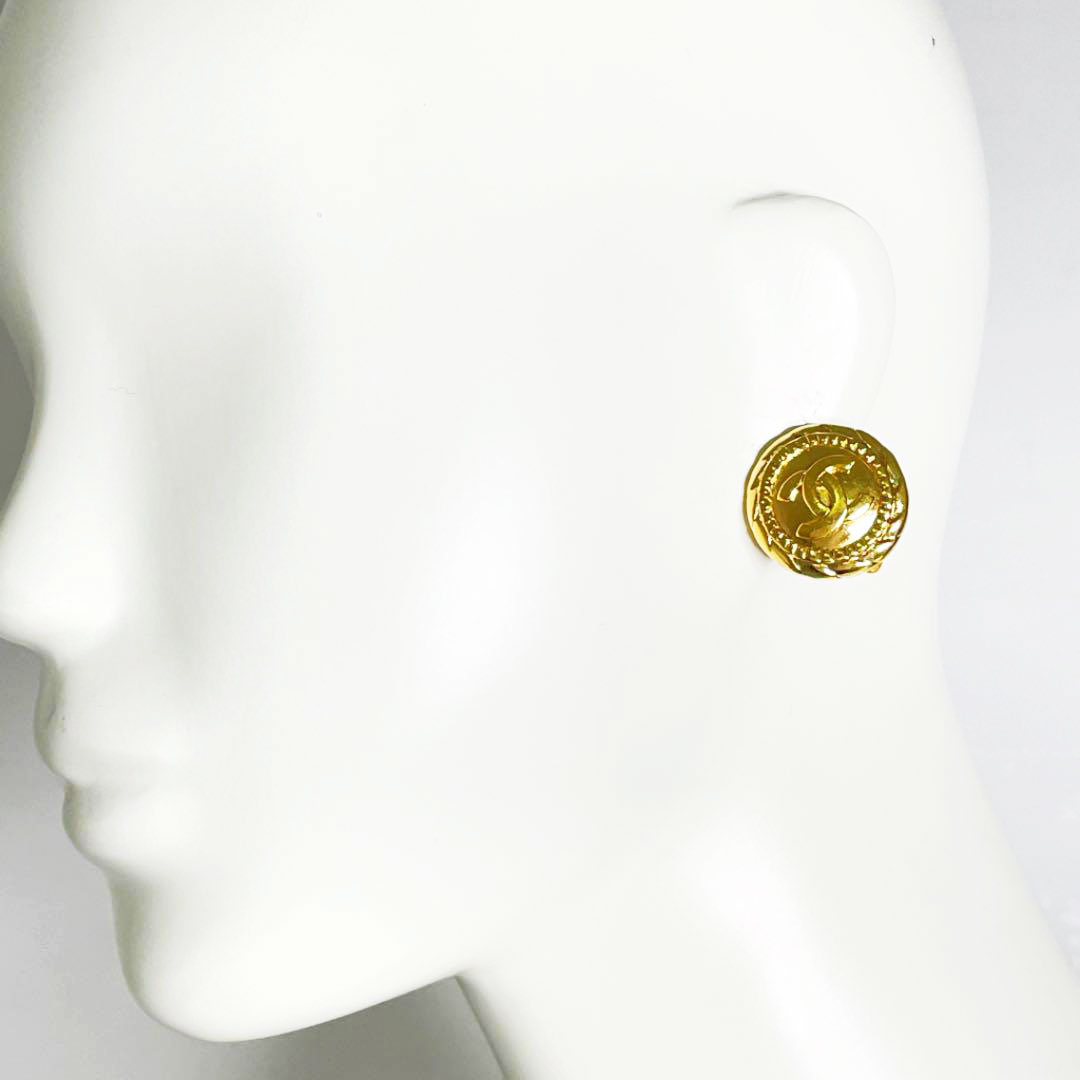 CHANEL シャネル イヤリング ココマーク ラウンド ゴールド 2398 ヴィンテージ