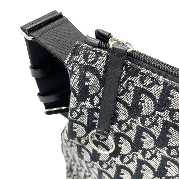 Christian Dior クリスチャンディオール トロッター ショルダーバッグ キャンバス ブラック グレー