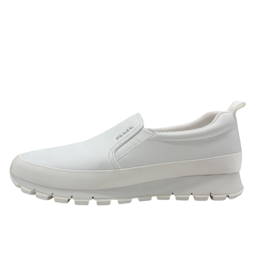 PRADA スリッポン スニーカー グレー PRADA プラダ メンズ スリッポン スニーカー レザー ホワイト 6
