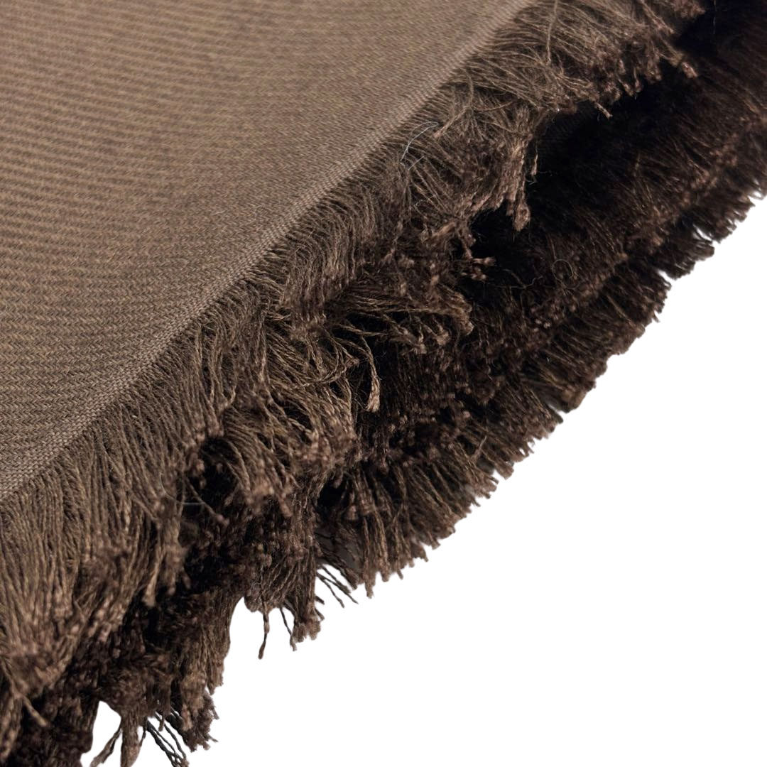 LOUIS VUITTON ルイヴィトン ショール・モノグラム シルク/ウール ダークブラウン 402336