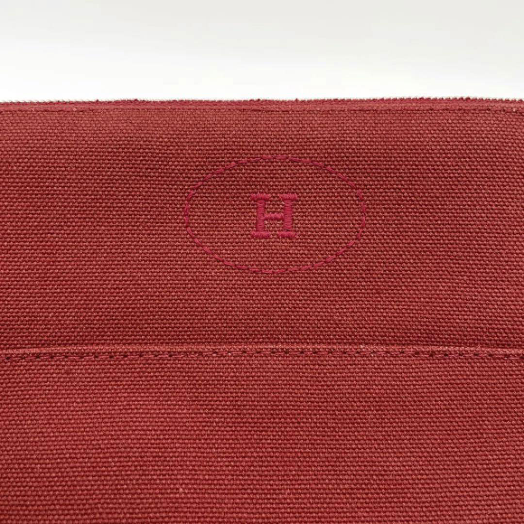 HERMES エルメス ボリード ポーチMM キャンバス ボルドー