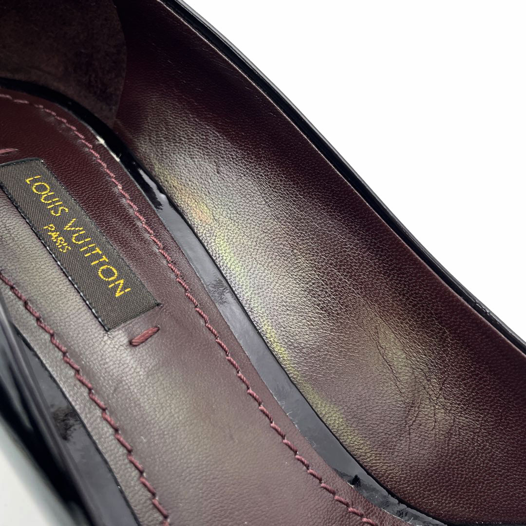 LOUIS VUITTON ルイヴィトン パンプス エナメル パドロック付き ブラック 37(約24cmくらい) NL0171