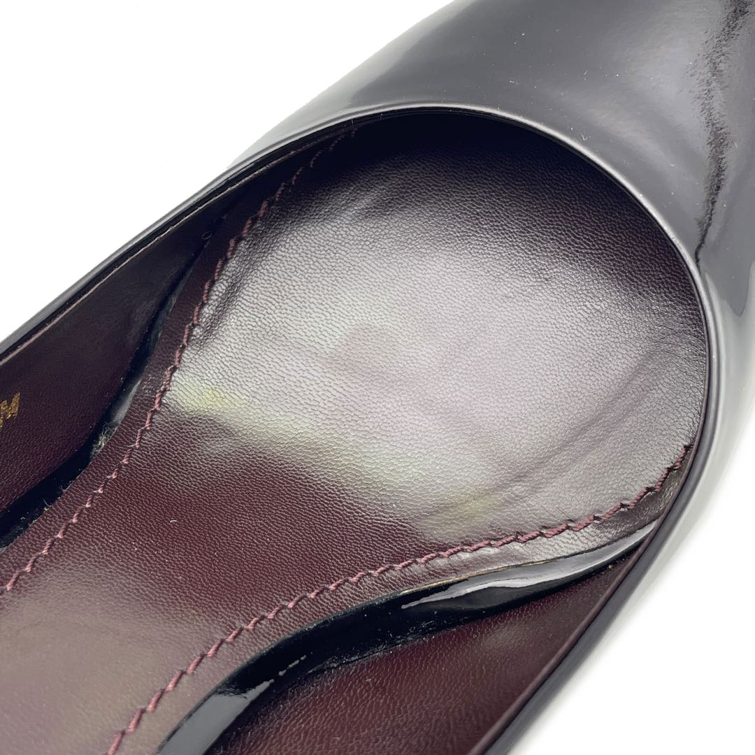 LOUIS VUITTON ルイヴィトン パンプス エナメル パドロック付き ブラック 37(約24cmくらい) NL0171