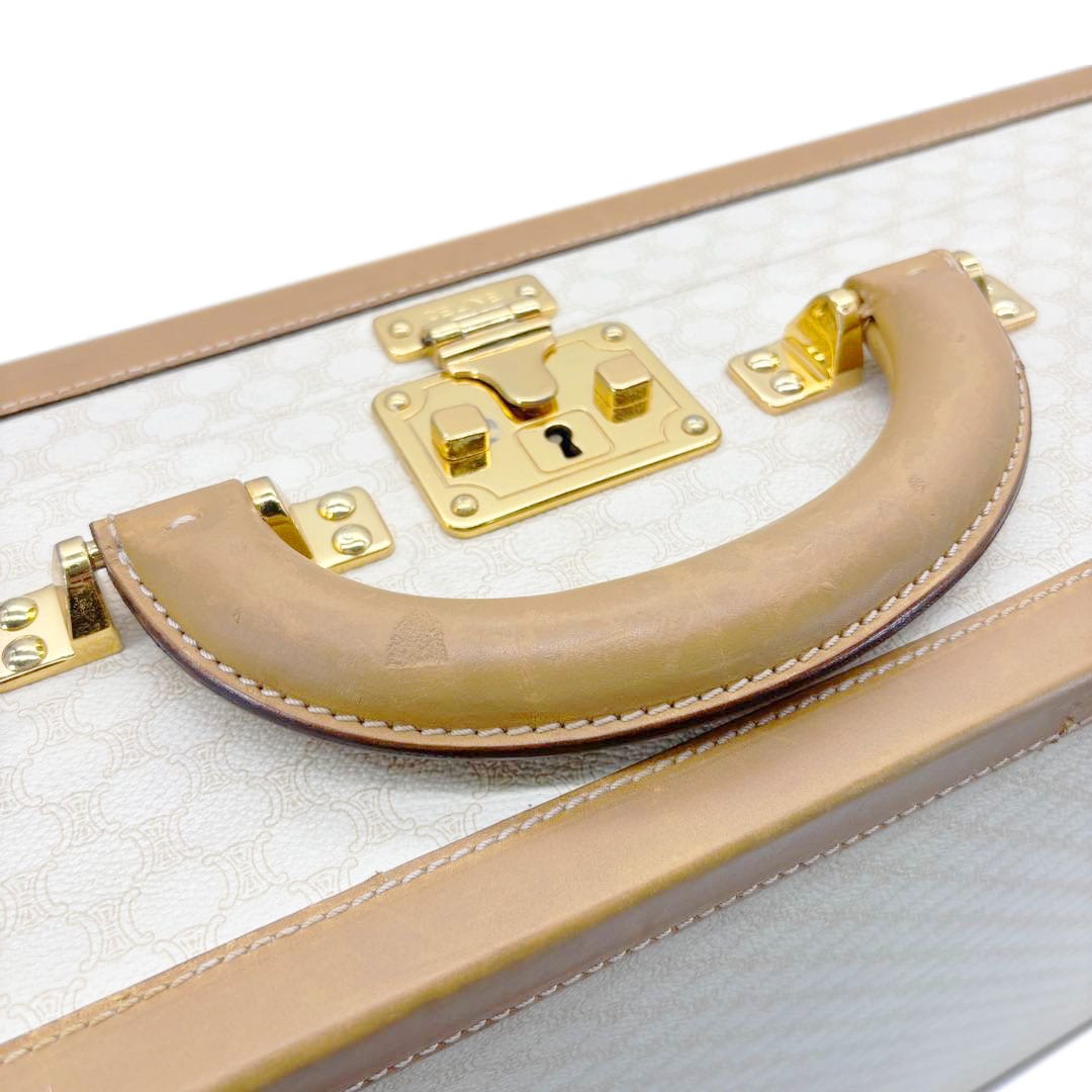 CELINE セリーヌ マカダム トラベルバック 収納バッグ 茶 ビンテージ CELINE セリーヌ マカダム トラベルバック 収納バッグ 茶
