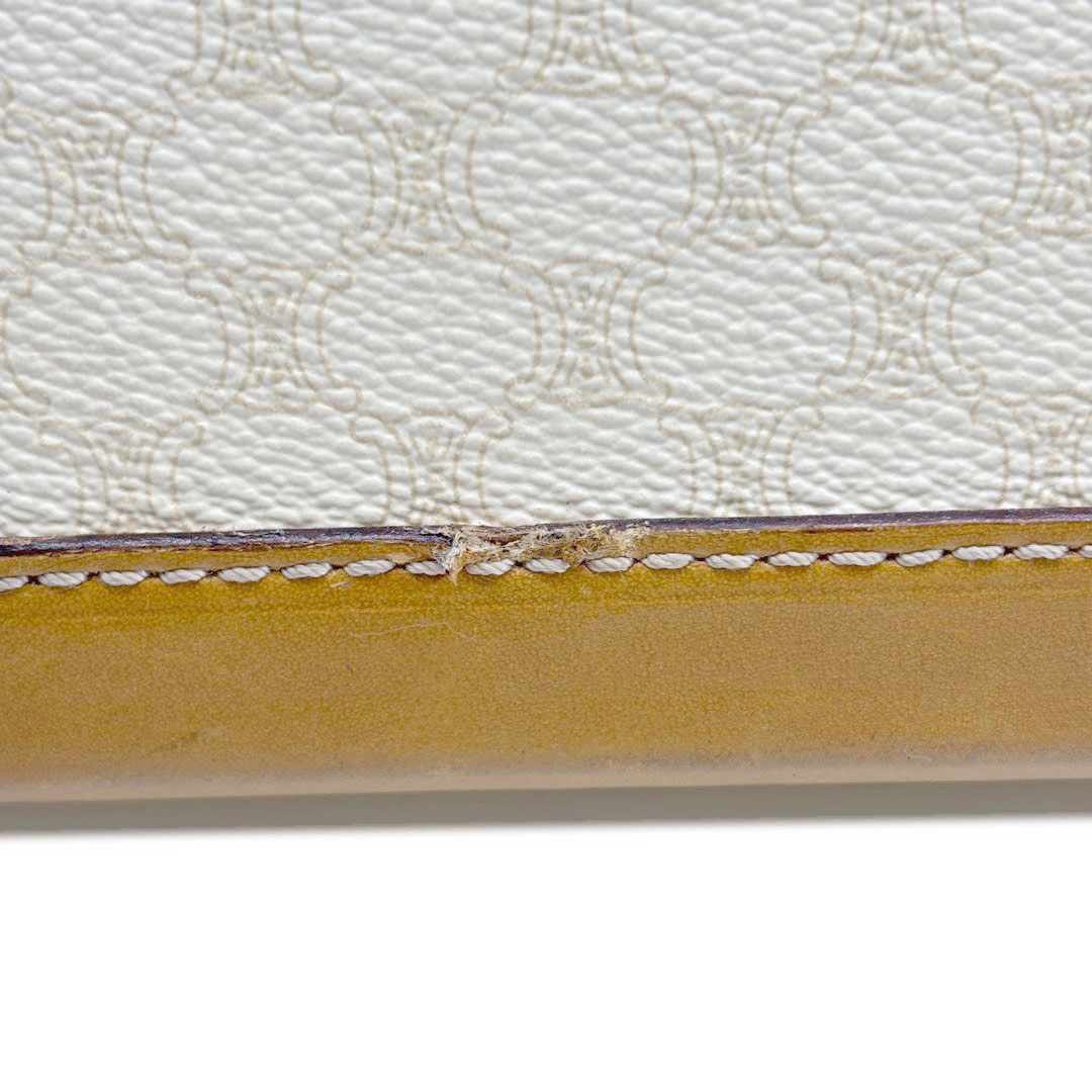 CELINE セリーヌ ヴィンテージトランク トラベルバッグ マカダム柄 PVC/レザー ベージュ/ライトブラウン/ゴールド金具