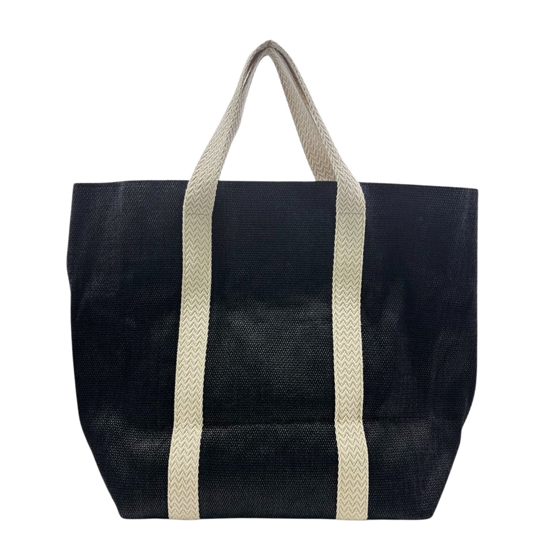 Chloe クロエ ビーチライン トートバッグ レーヨン/コットン ブラック/アイボリー