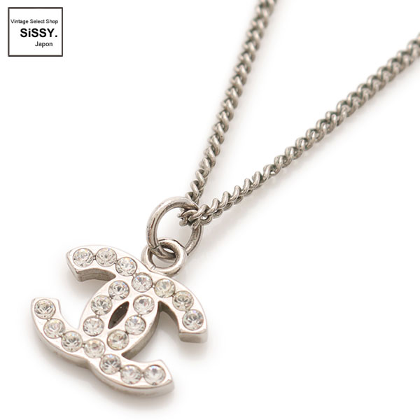 CHANEL シャネル ラインストーン ココマーク ネックレス シルバー 07V □シャネル□ ココマーク ネックレス シルバー ラインストーン