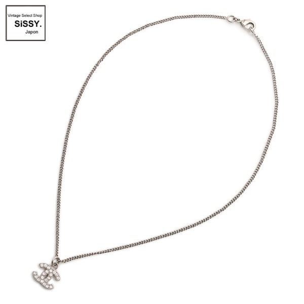 CHANEL シャネル ラインストーン ココマーク ネックレス シルバー 07V □シャネル□ ココマーク ネックレス シルバー ラインストーン 07V