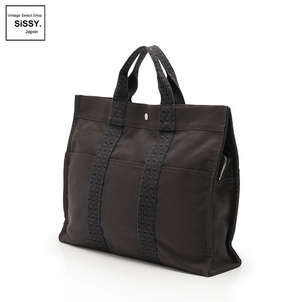 ■エルメス■ エールラインMM トートバッグ ナイロンキャンバス グレー 【HERMES】