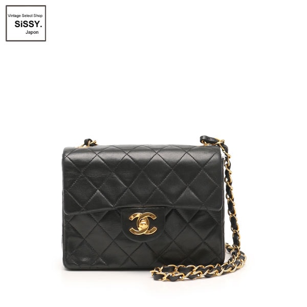 ■シャネル■ ミニマトラッセ ココマーク チェーンショルダーバッグ レザー ブラック ゴールド金具 【CHANEL】