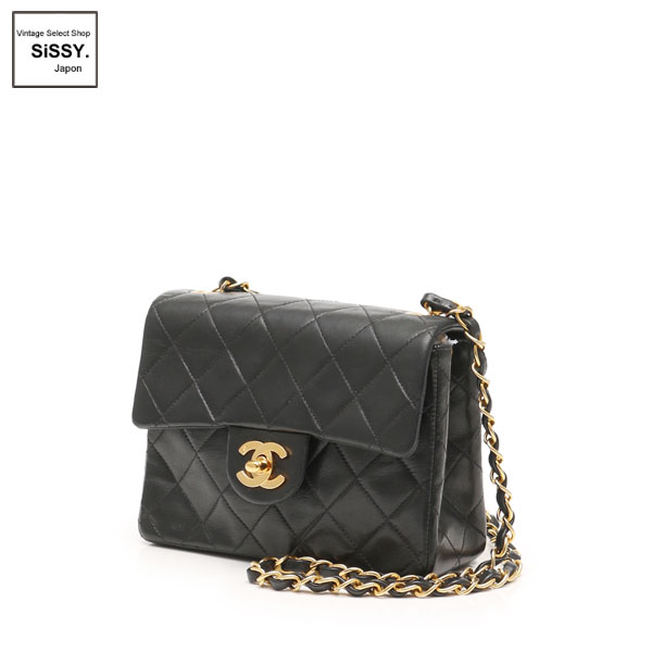 ■シャネル■ ミニマトラッセ ココマーク チェーンショルダーバッグ レザー ブラック ゴールド金具 【CHANEL】