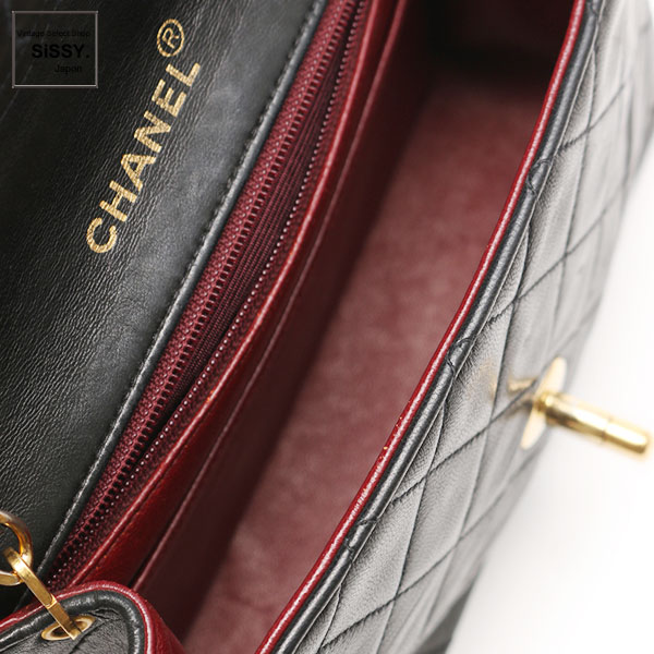 ■シャネル■ ミニマトラッセ ココマーク チェーンショルダーバッグ レザー ブラック ゴールド金具 【CHANEL】