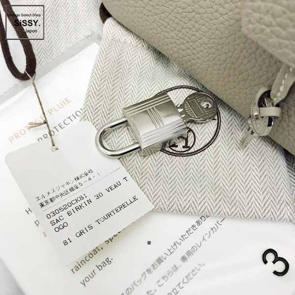 ■エルメス■ バーキン30 トゴ トゥルティールグレー シルバー金具 T刻印【HERMES】