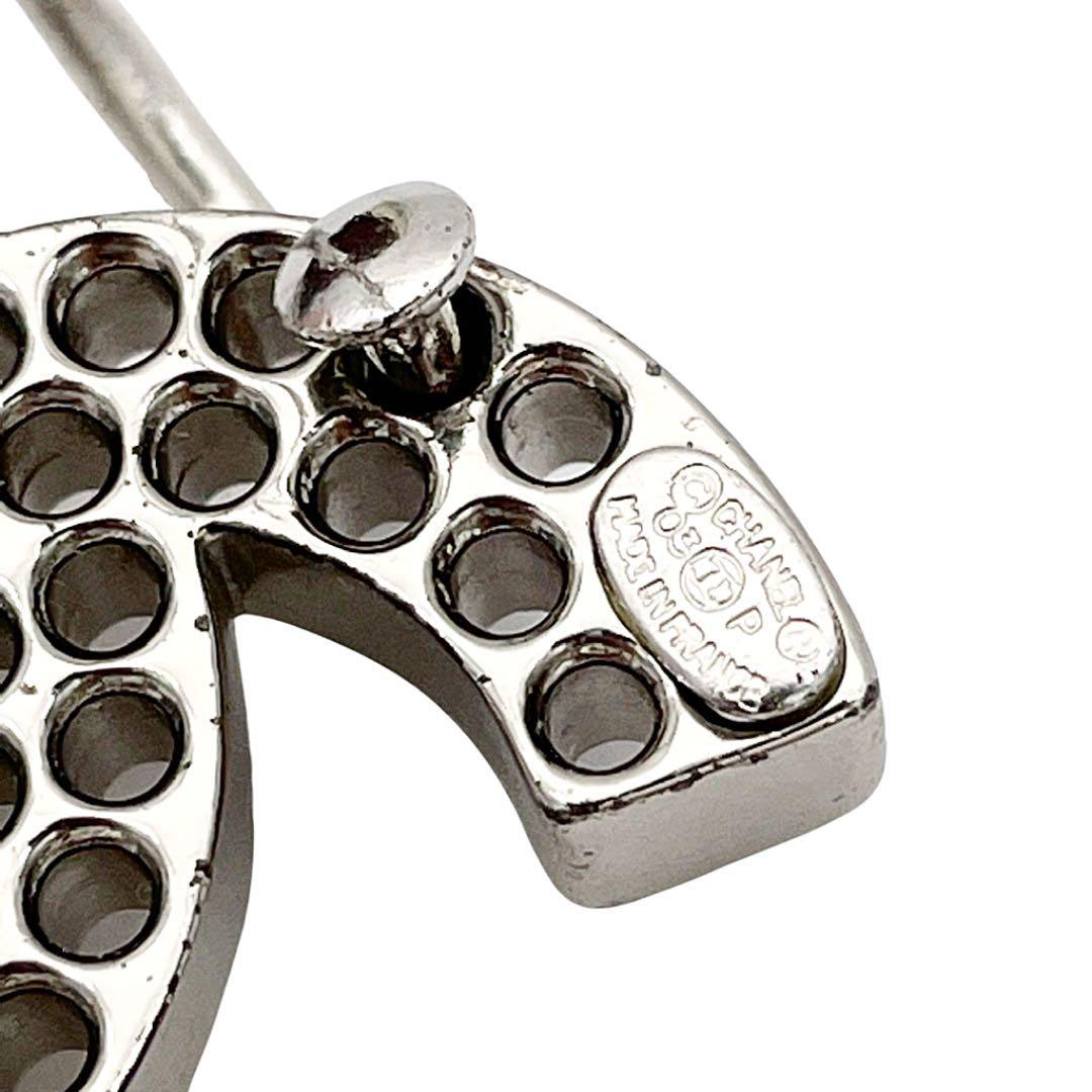 CHANEL シャネル フープピアス ココマーク パンチング シルバー 03P