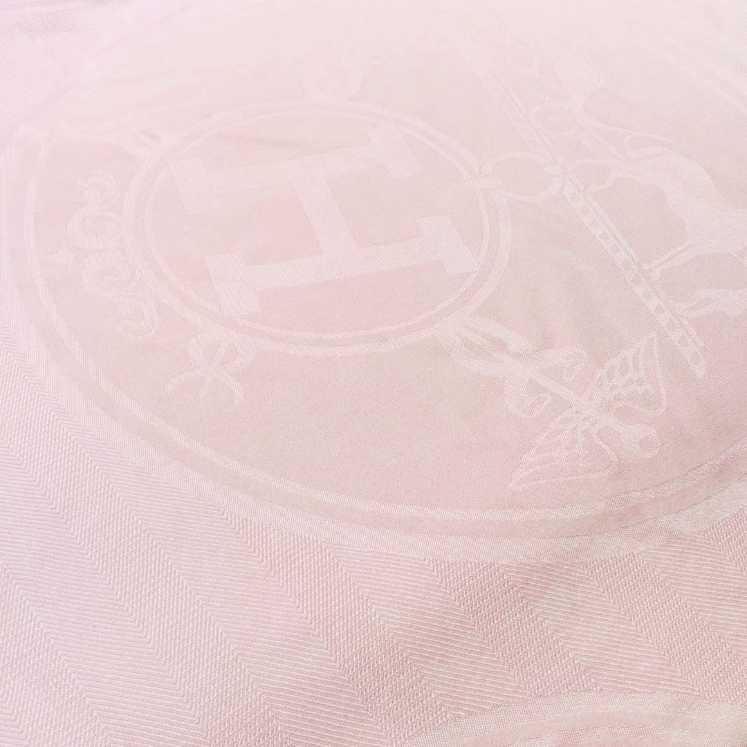 HERMES エルメス ショール ストール ニュー・リブリス ローズパール (ライトピンク) カシミヤ/シルク H262494S